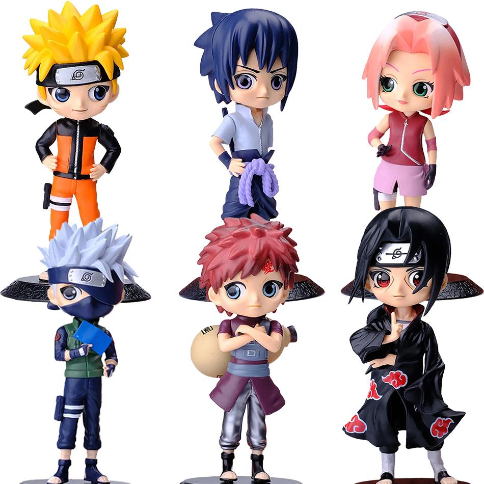 Anime Naruto  Figure 6pcs/set Shippuden Uchiha Sasuke Hatake Kakashi Namikaze Minato Action Figure Collection Model Toys Gifts