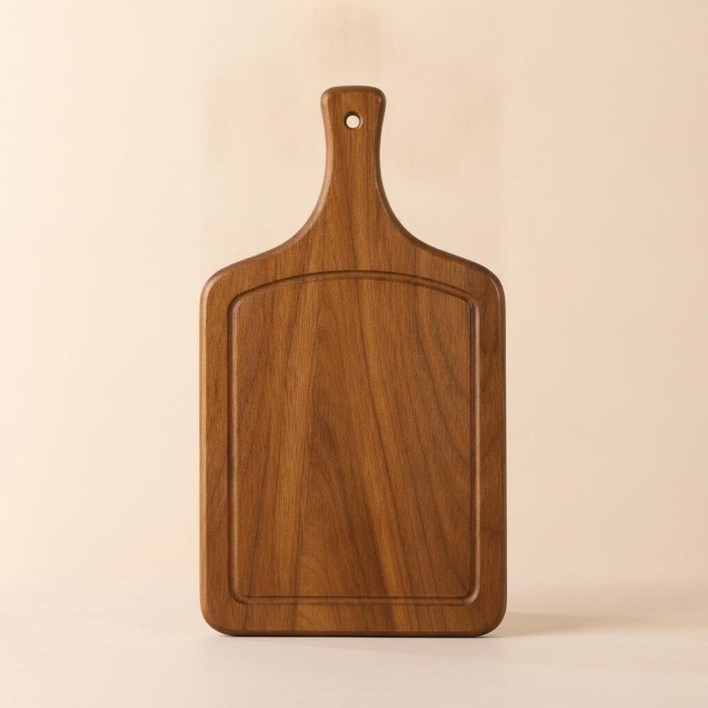 Wood Cutting Boards with Handle Walnut Smooth Butcher Block for Kitchen,