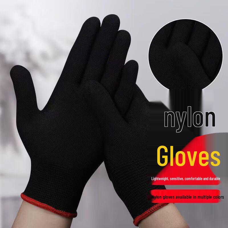 Brangdy Thin Black Mesh Work Gloves One Size