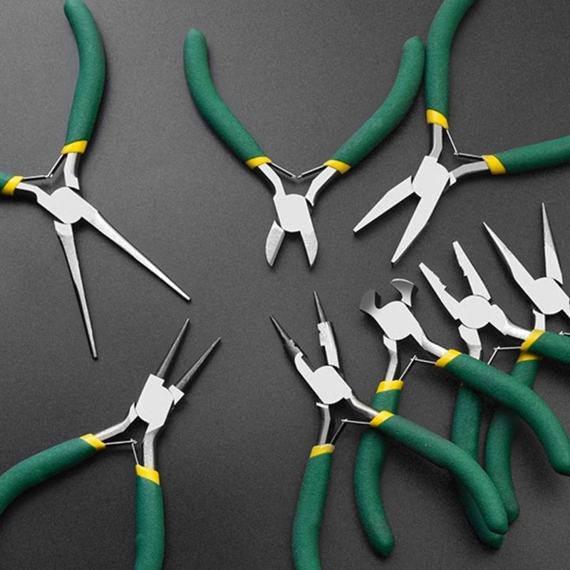 Mini Pliers, Long Nose, Bent Nose, Diagonal, End Cut, Linesmans, Needle Nose Pliers, 5'' Plier for Jewelry Making