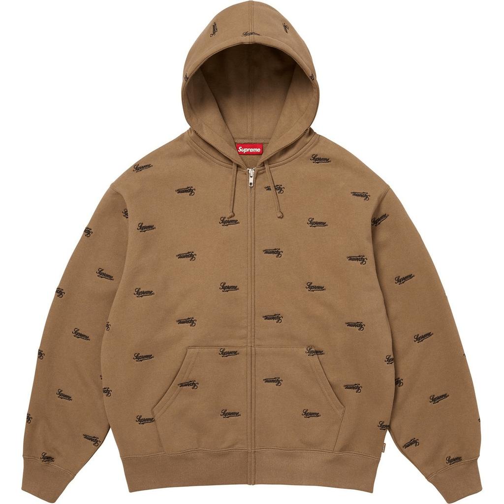 Supreme FW25 WEEK18 Repeat Script Zip Up Hooded Sweatshirt Unisex SUP-FW25-109