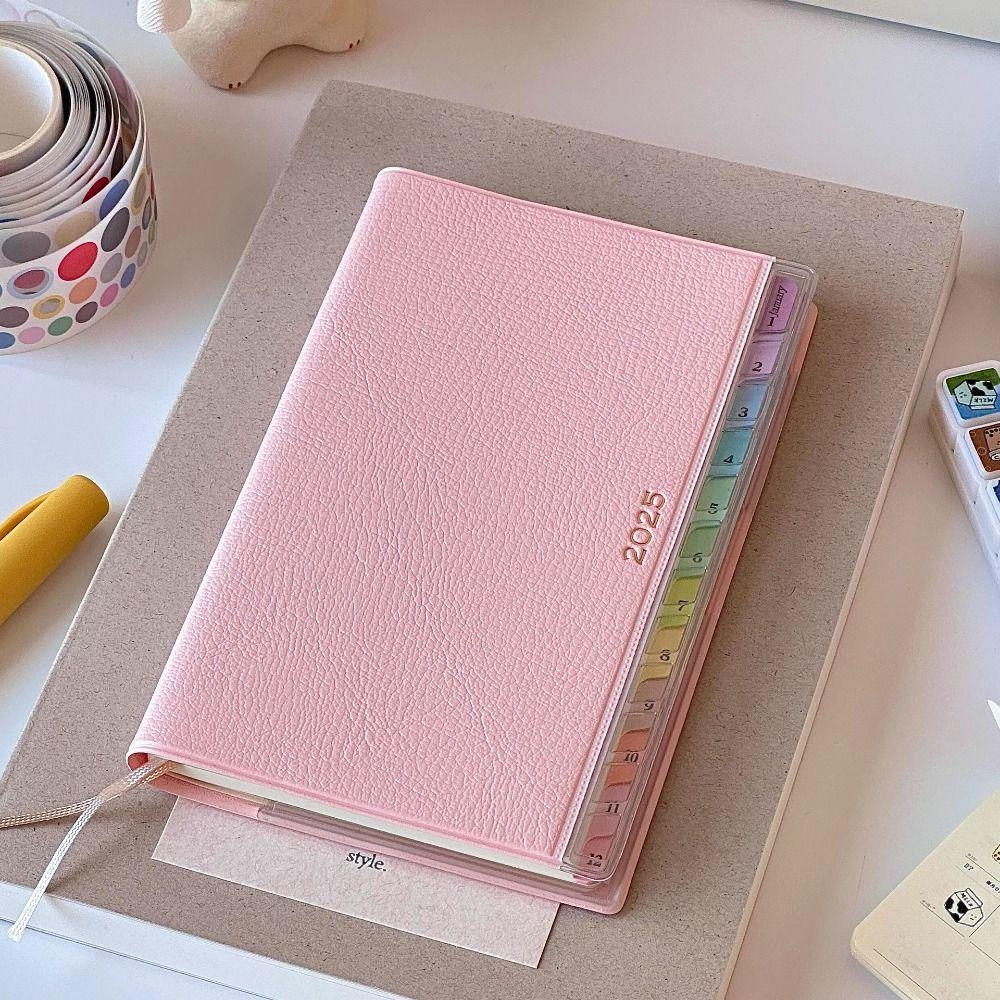 Leather 2025 Schedule Notebook Portable Diary Notebook New Memo  2025 Planner