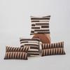 Ins Style Geometric Embroidery Pillow Maillard Color Sofa Cushion Cover Modern Simple Knitted Pillow Waist Pillow