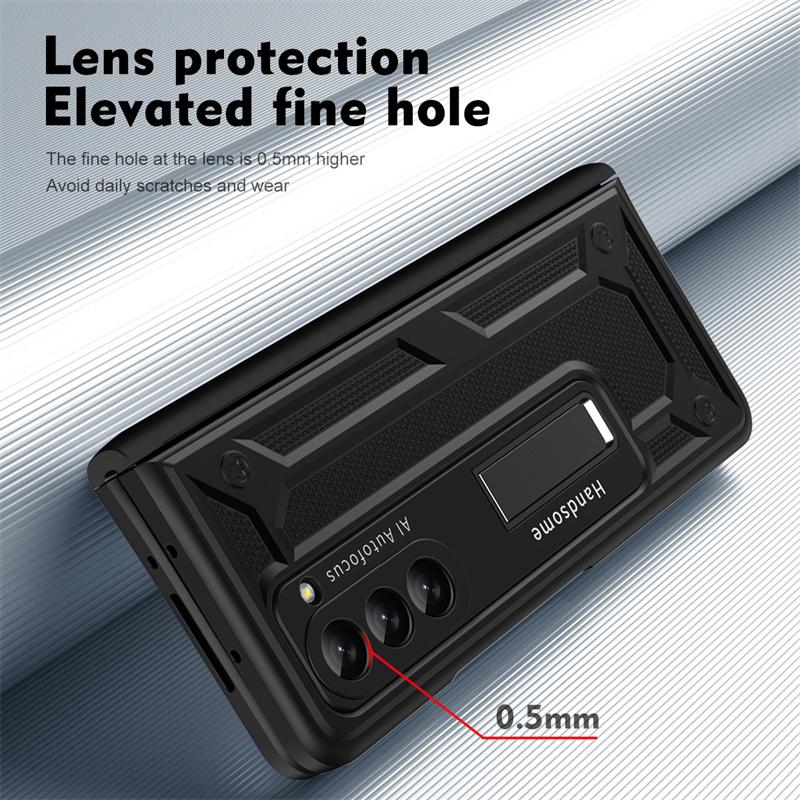 Für Samsung Galaxy Z Fold 5 4 3 2 5G Rüstungs-Scharnier Versteckte Halterung PC-Handyhülle Displayschutzfolie Stoßfester Schutz Case