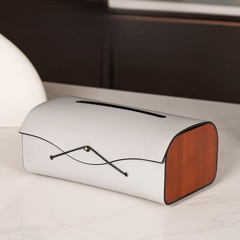 Leather Tissue Box Luxury Tissue Storage Case Aesthetic Napkin Organizer Boxes Elegant Plush Napkin Cases Table Decorations