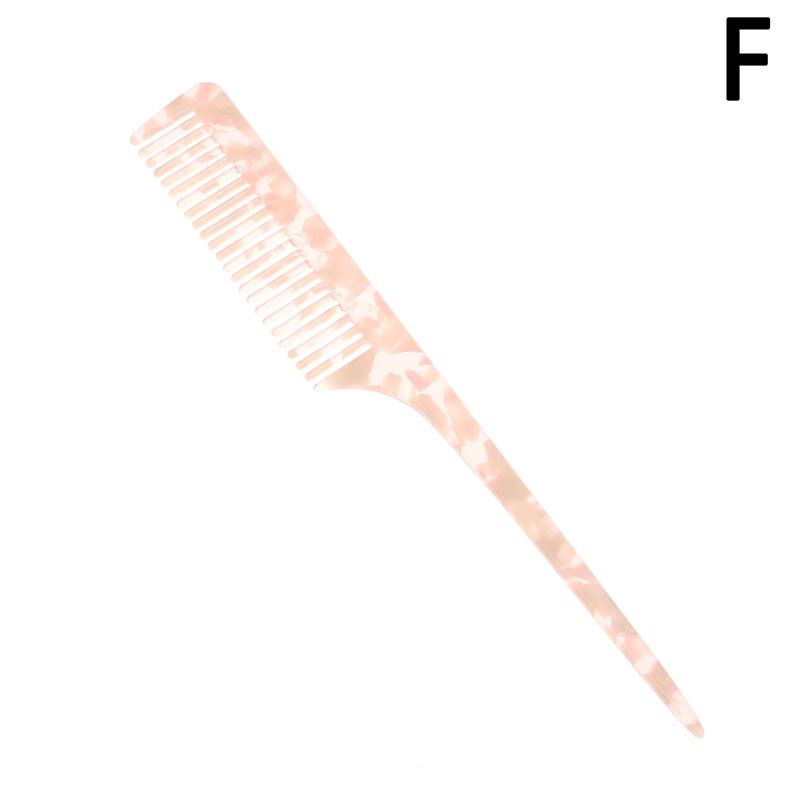 High Quality Acetate Korean Style Simple Marble Texture Long Handle Pointed Tail Comb Anti-Static Hairdressing Comb