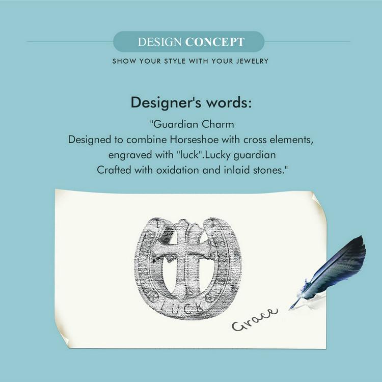 WOSTU 925 Sterling Silver Cross Horseshoe Guardian Charm Beads Fit Original Bracelets Women DIY Jewelry