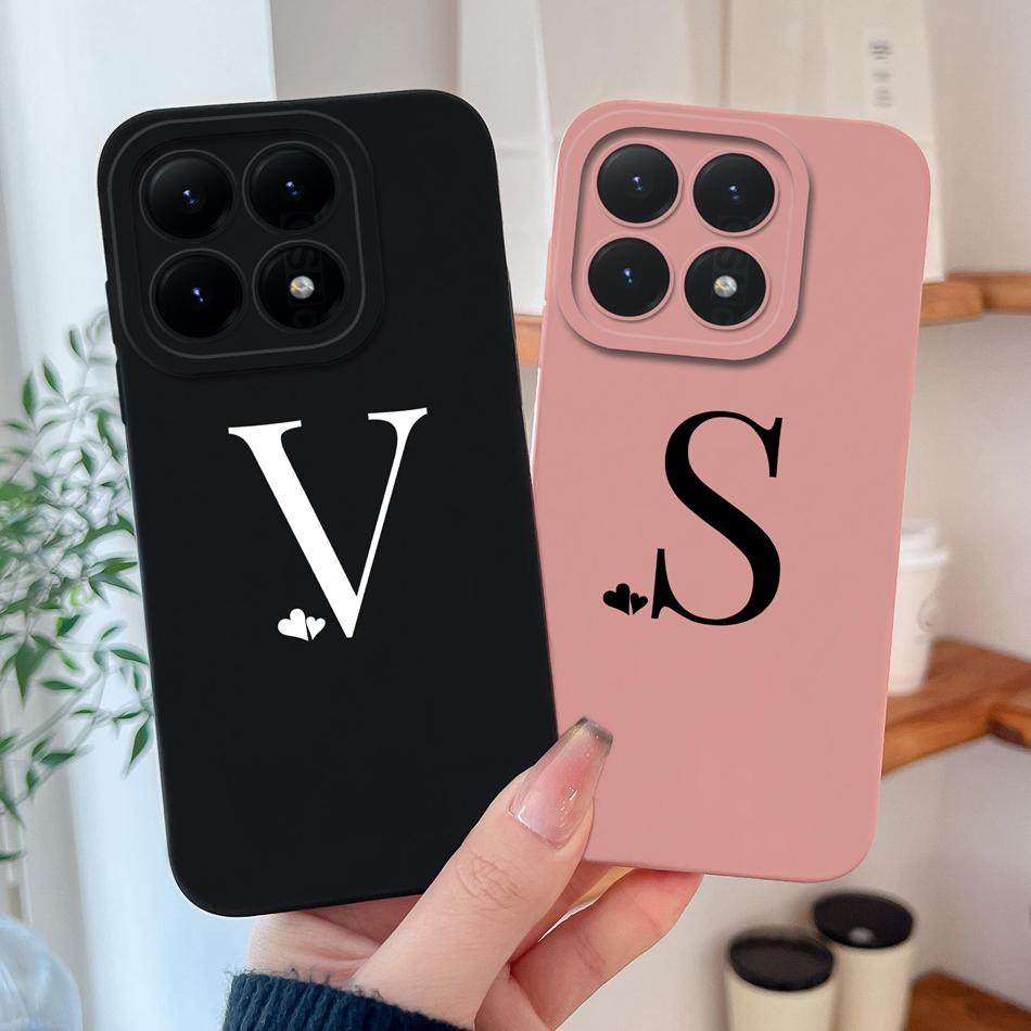 For Xiaomi 15T Pro / Xiaomi 17 Pro Max Case Simple Heart Letters Soft Liquid Silicone Phone Cases For Xiaomi 15 T Pro Back Cover