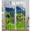 Shangri-la Snowy Mountain Landscape Blackout Window Panel Curtain designed for Living Room Space Bedroom Bathroom Kicthen Door Cupboard Decor Hooks