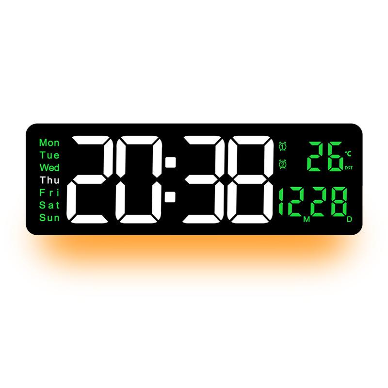 

New Creative Wall Clock Simple Large Screen Display Living Room Electronic Clock Ambient Light Multi-Function Clock 6658 Quality