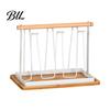 Space-saving Cup Rack Iron Drying with Wood Handle & Drip Tray Baby Bottle Hygienic Dryer Holder Space-Saving Countertop Organizer for Mugs