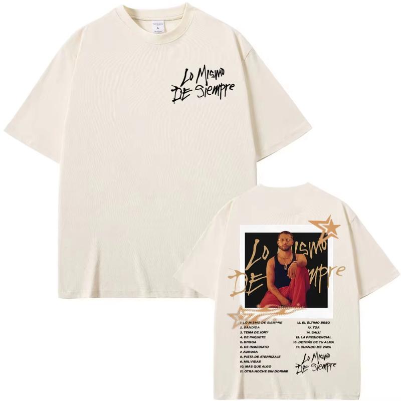202526 Hot Selling Rapper Mora The Album Tour TShirt Mens and Womens Clothing Short Sleeve Fashion Hip Hop Retro TShirt