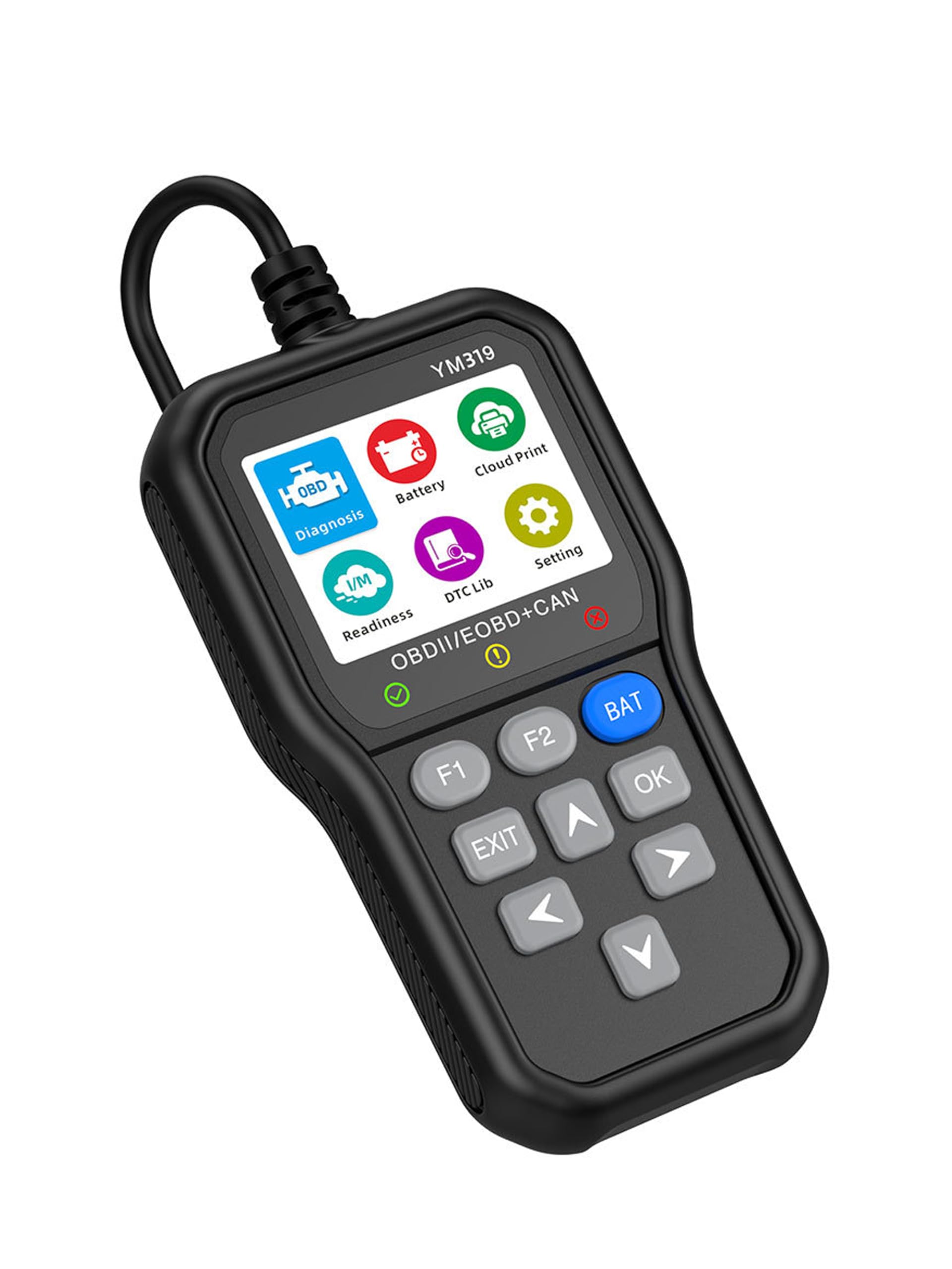 

KRGNPLE Japanese OBD2 Car Diagnostic Tester YM319 Cloud Print Annual Inspection Simulation Test Battery Life Assessment Supports Automotive Data Flow