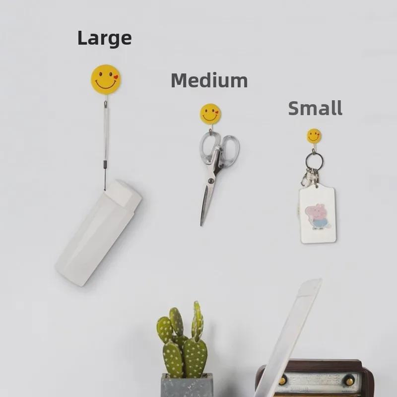 Zhenxin 9806 Cartoon Smiley Sticky Wall Hook, 3-Pack - Creative Plastic Clothes Hangers
