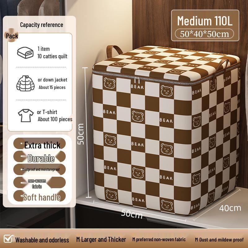 Waterproof Fabric Storage Bag - Large Capacity for Quilts, Comforters, and Closet Clothes