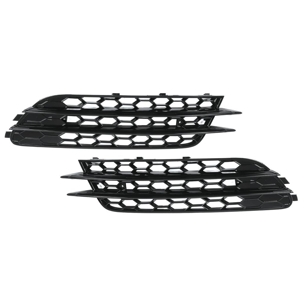 2pcs Front Fog Lamp Grille Left Right for RS6 Style Glossy Black Replacement for A6 C7 2012?2015