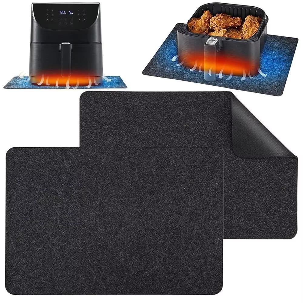 2pcs Silicone Surface Air Fryer Heat Resistant Pad Heat Insulation Countertop Protector Mat  Worktop
