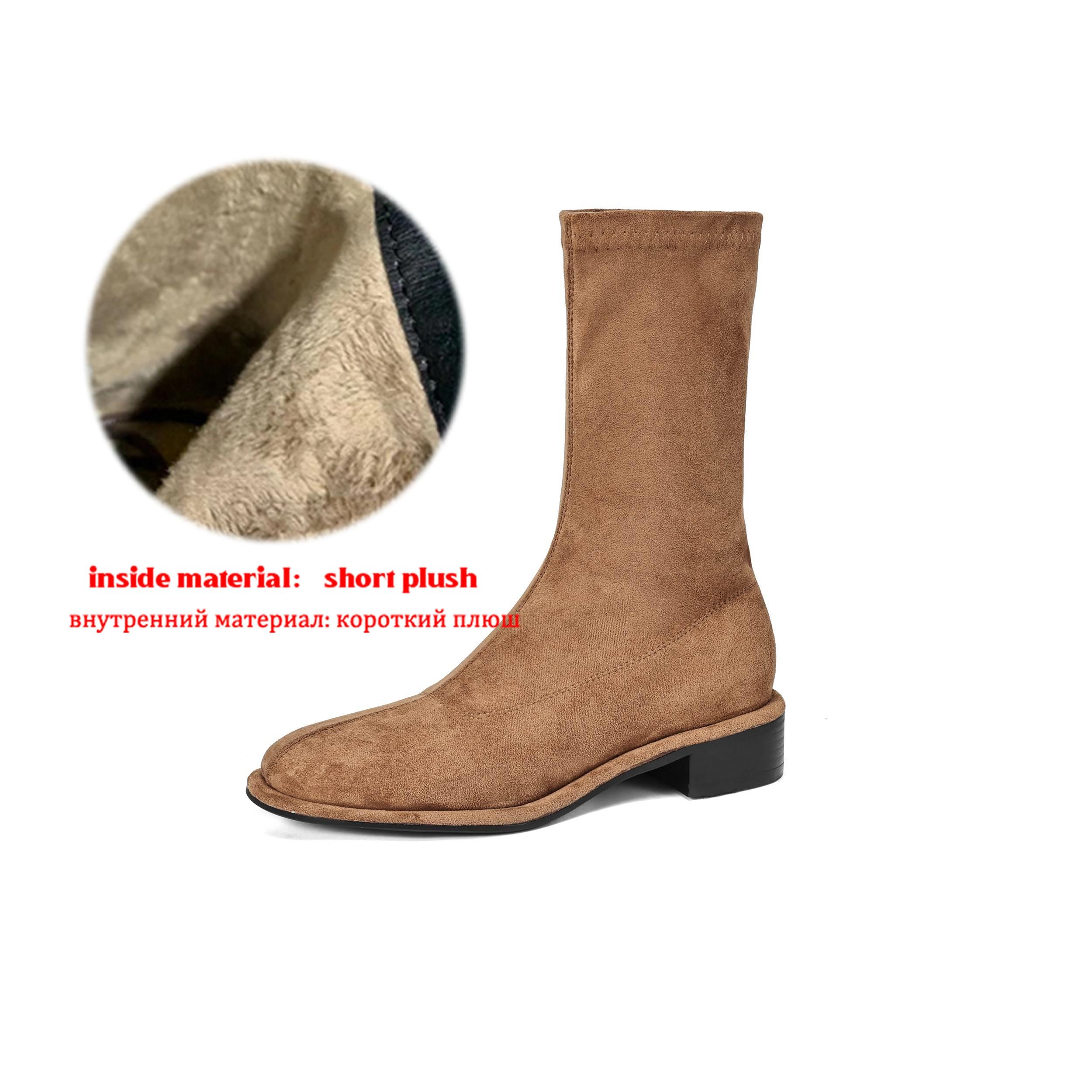 

Krazing Pot Флок Осенне-зимняя обувь Низкий каблук Размер 43 Эластичные ботильоны Сзади Стиль преппи Эластичные ботильоны до щиколотки 43