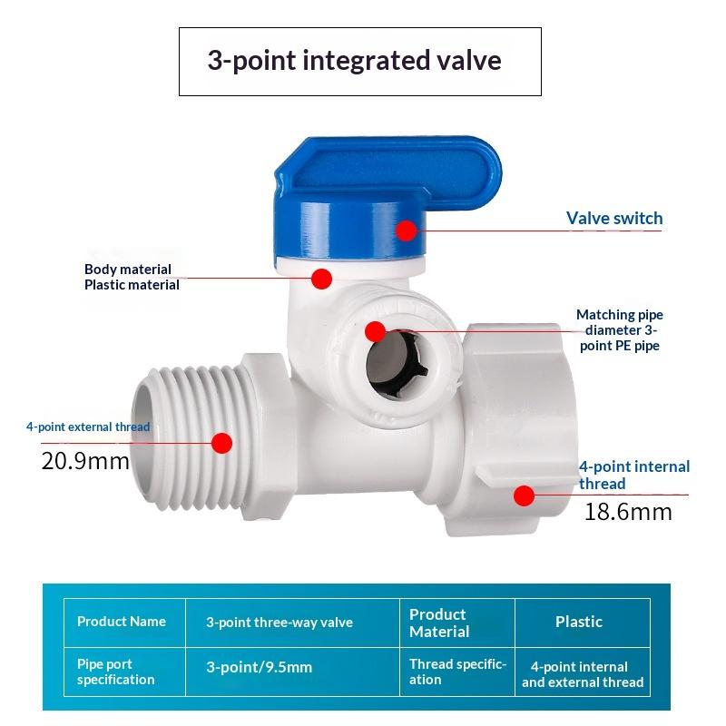 1/2'' Thread To 1/4 3/8 Tube Water Adapter RO Feed Ball Valve Faucet Water Filter Reverse Osmosis System For Water Purifier Tap