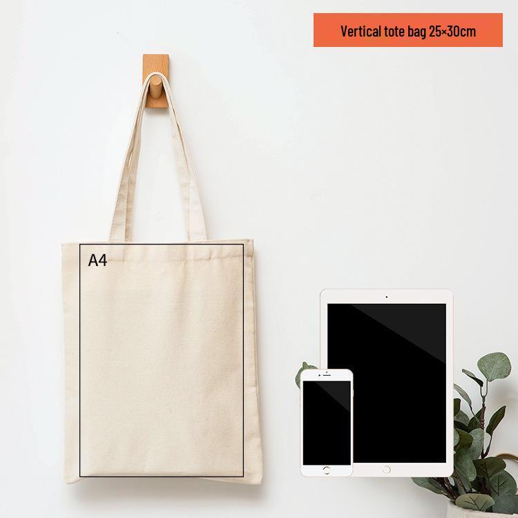 Black Canvas Tote Bag with Logo Print - Eco-friendly for Students