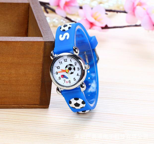 

3D Желейный Футбольный Свисток Силиконовые Часы для Детей Младшего Школьного Возраста синий