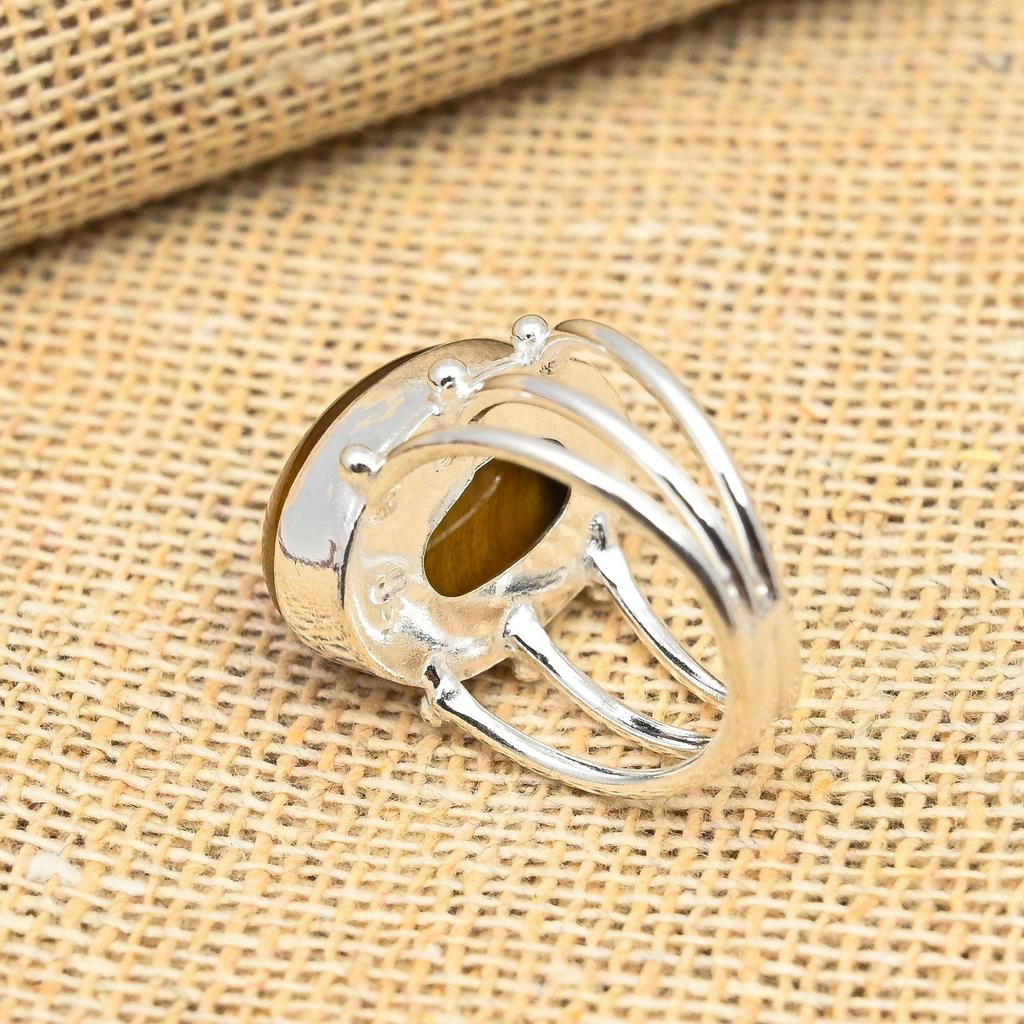 Niesamowity kamień szlachetny tygrysie oko 925 srebro ręcznie robiona biżuteria pierścionek dla niej