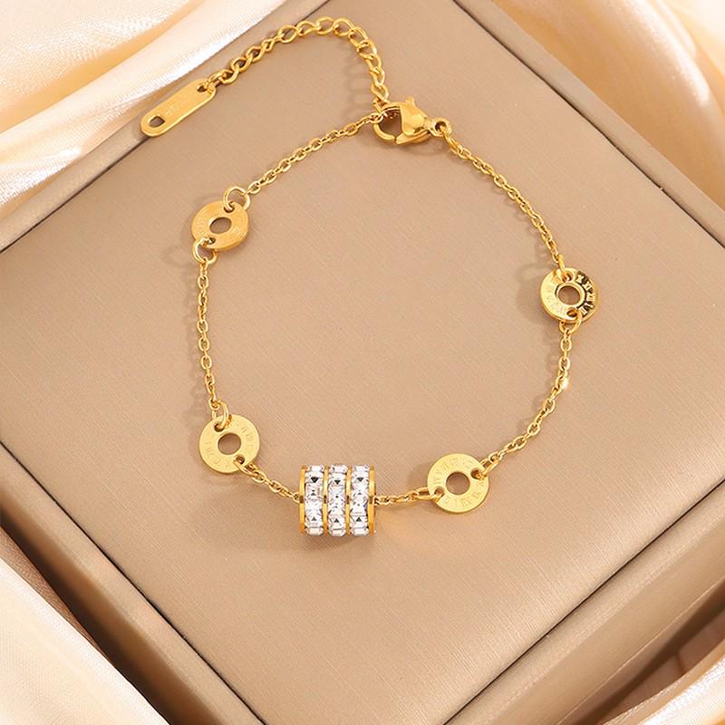 Korean Fashion Titanium Steel Diamond Inlaid Women's Luxury Bracelet