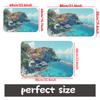1pc Coastal Town Sea View Doormat Non-Slip Absorbent Microfiber Rug for Bathroom Bedroom Outdoor Entrance