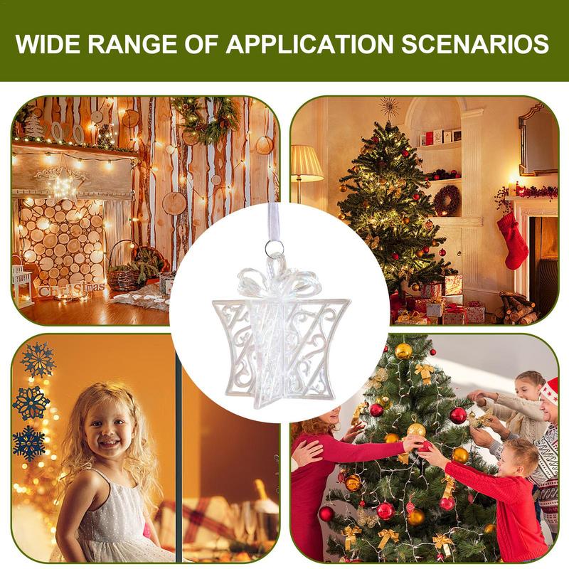 Weihnachtsbaum Anhänger Funkelnde Anhänger Glocke Kutsche Elch Und Flügel Funkelnde Hänger Dekor Klarer Weihnachtsanänger Für