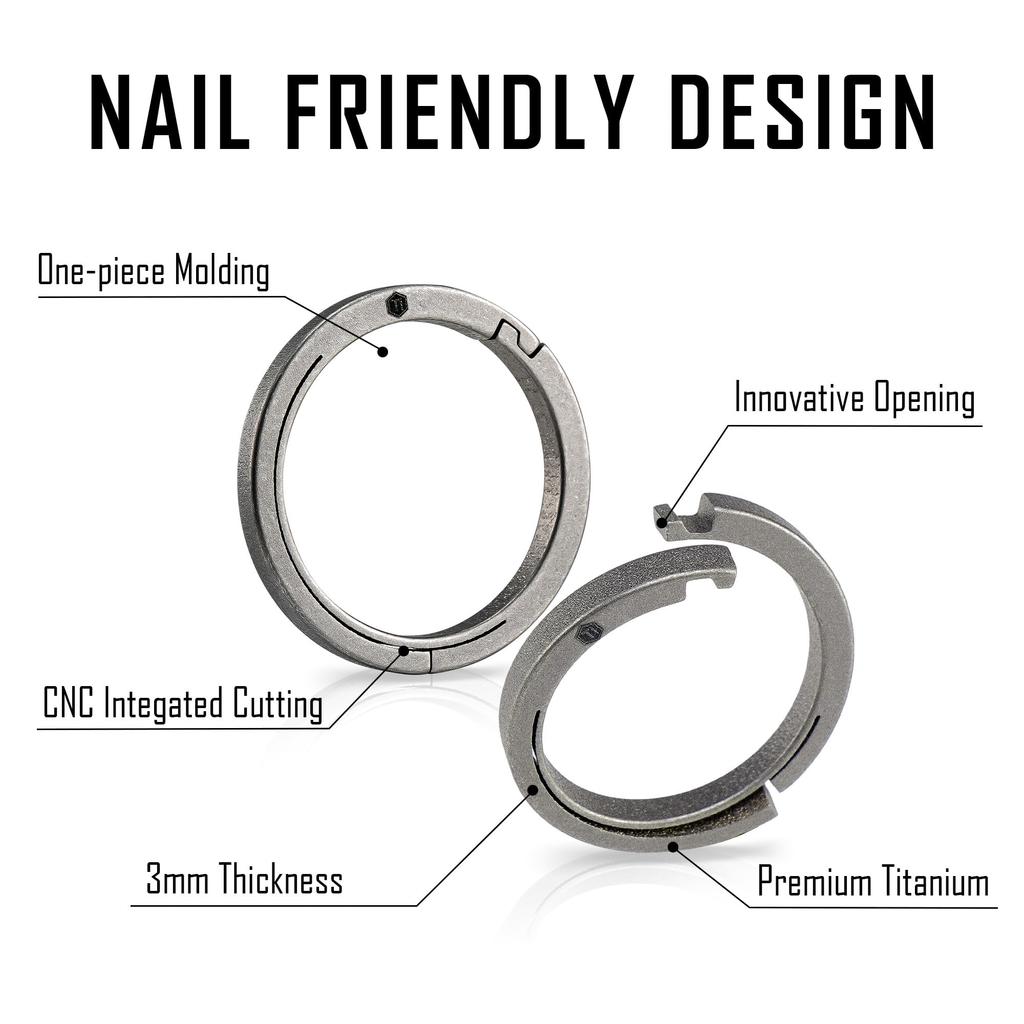 KeyUnity KA26 Titanium Key Ring Side Push Key Ring Quick Release Minimalist Split Key