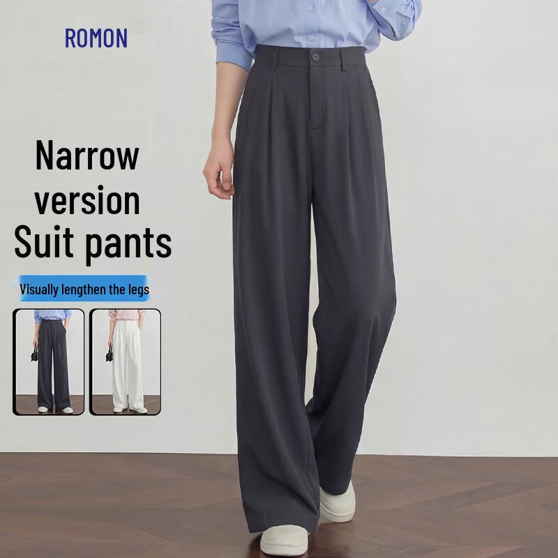 Luomeng Women s Ice Silk Wide-Leg Straight Trousers XL