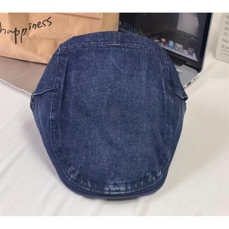 [Cowboy Is Cool] Denning Style Retro Denim Forward Hat Adjustable Big Head Circumference Fashionable Versatile Duckbill Hat Tide