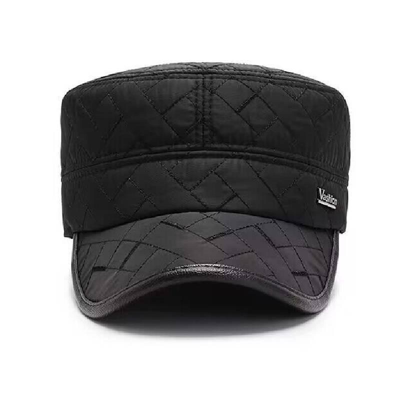 Vashion Letter Peaked Cap Flat Top Hat Outdoor Sports Thickened Ear Protection