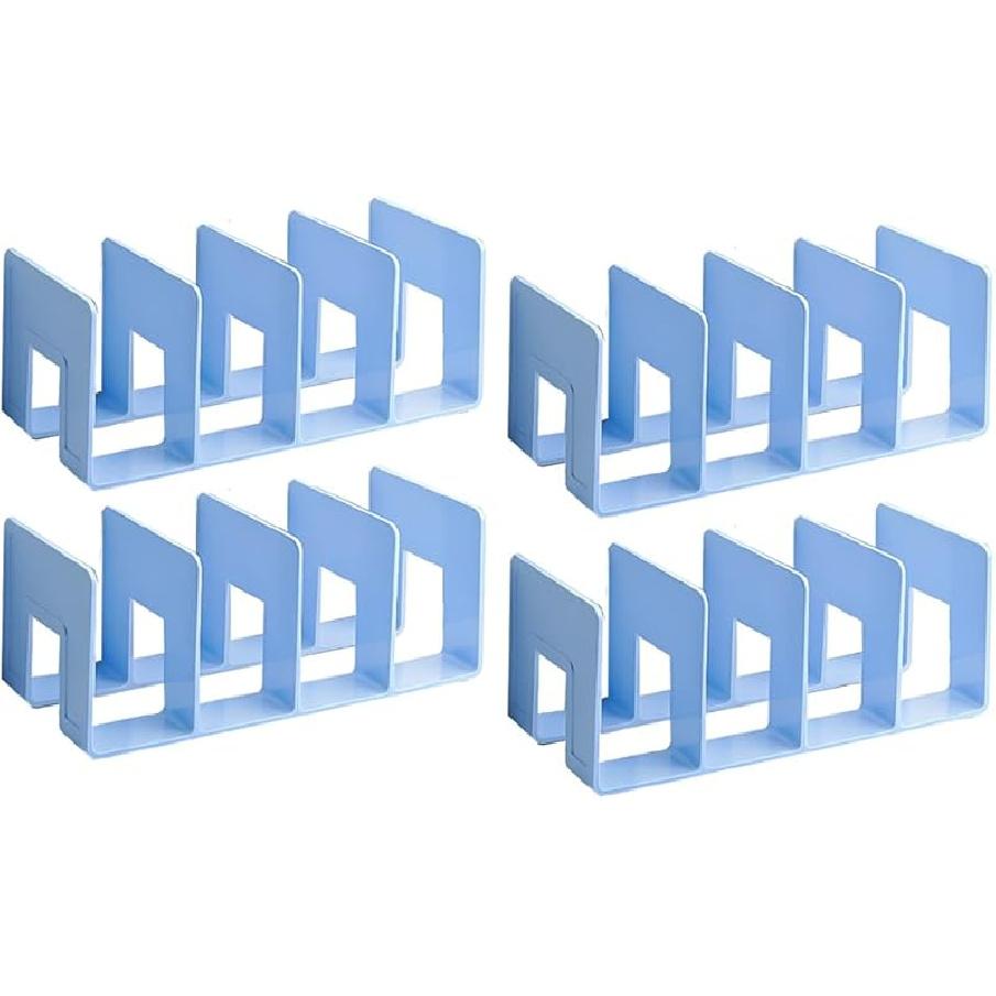 4Pack Clear Acrylic File Sorter, 4 Large Slots Desk Organizer, Desktop File Folder Holder Organizer, Office Storage Stand Rack for Book, Purse,