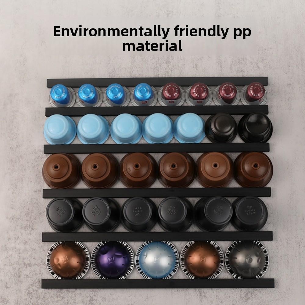 Punch-free Design Coffee Pod Keepers Strip Plastic Cabinet Capsule Rack Kitchen Organization