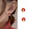 Wysokiej klasy Czerwone Kolczyki dla Kobiet Kolczyki Oryginalny Design