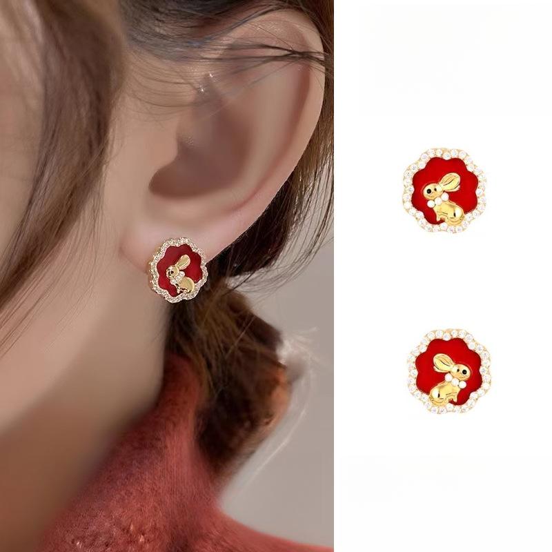 Wysokiej klasy Czerwone Kolczyki dla Kobiet Kolczyki Oryginalny Design