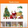 Christmas Wall Decal Pvc Removable Santa Claus And Tree For Holiday Decor And Living Room