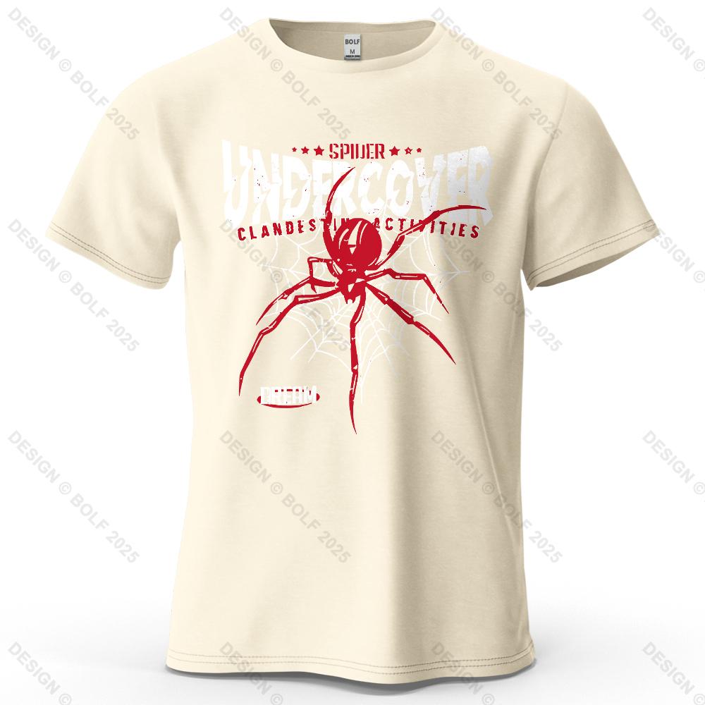 

Clandestine Spider Mysterious Printed Men s T-Shirt 100% Cotton Oversized Cool Graphic Tees for Women Tops Tees Streetwear 4XL