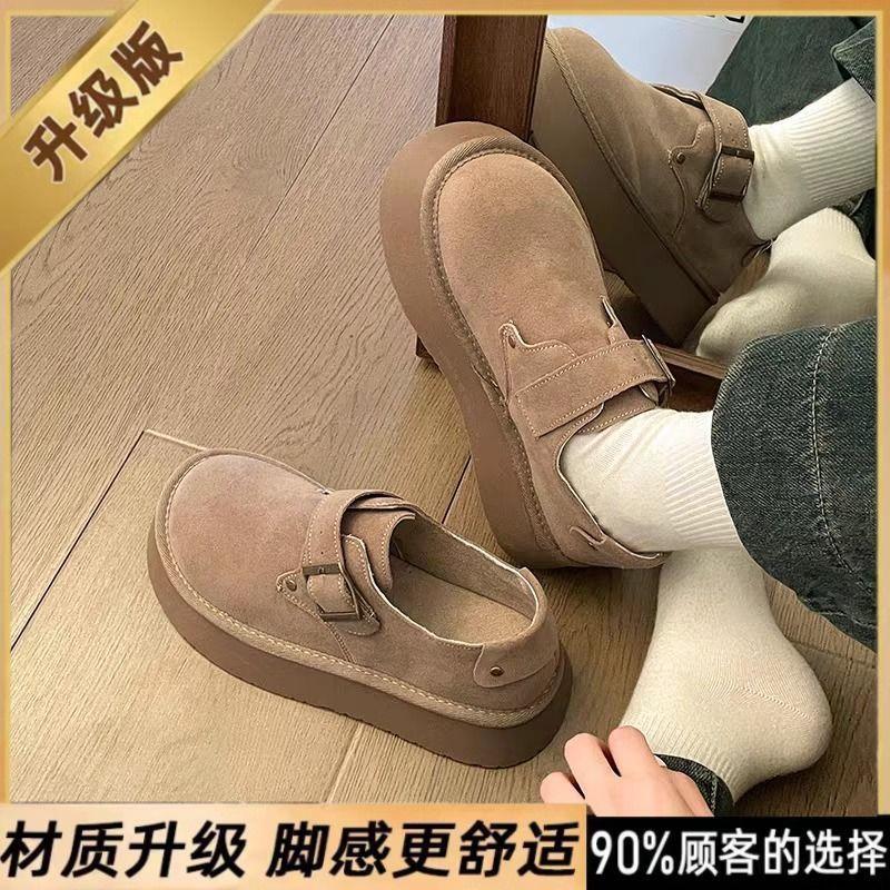 Retro shoes women's spring and summer new one-pedal shoes with thick soles to increase student soft soles