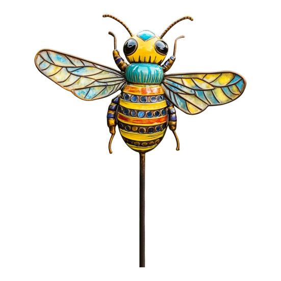 Colorful Insect Stake Metal Bee Garden Stake Animal Bird Snail Design Plant