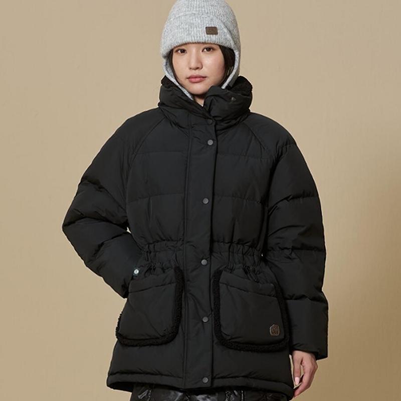 BBC EARTH W Teddy String Middle doWn Jacket  Black 