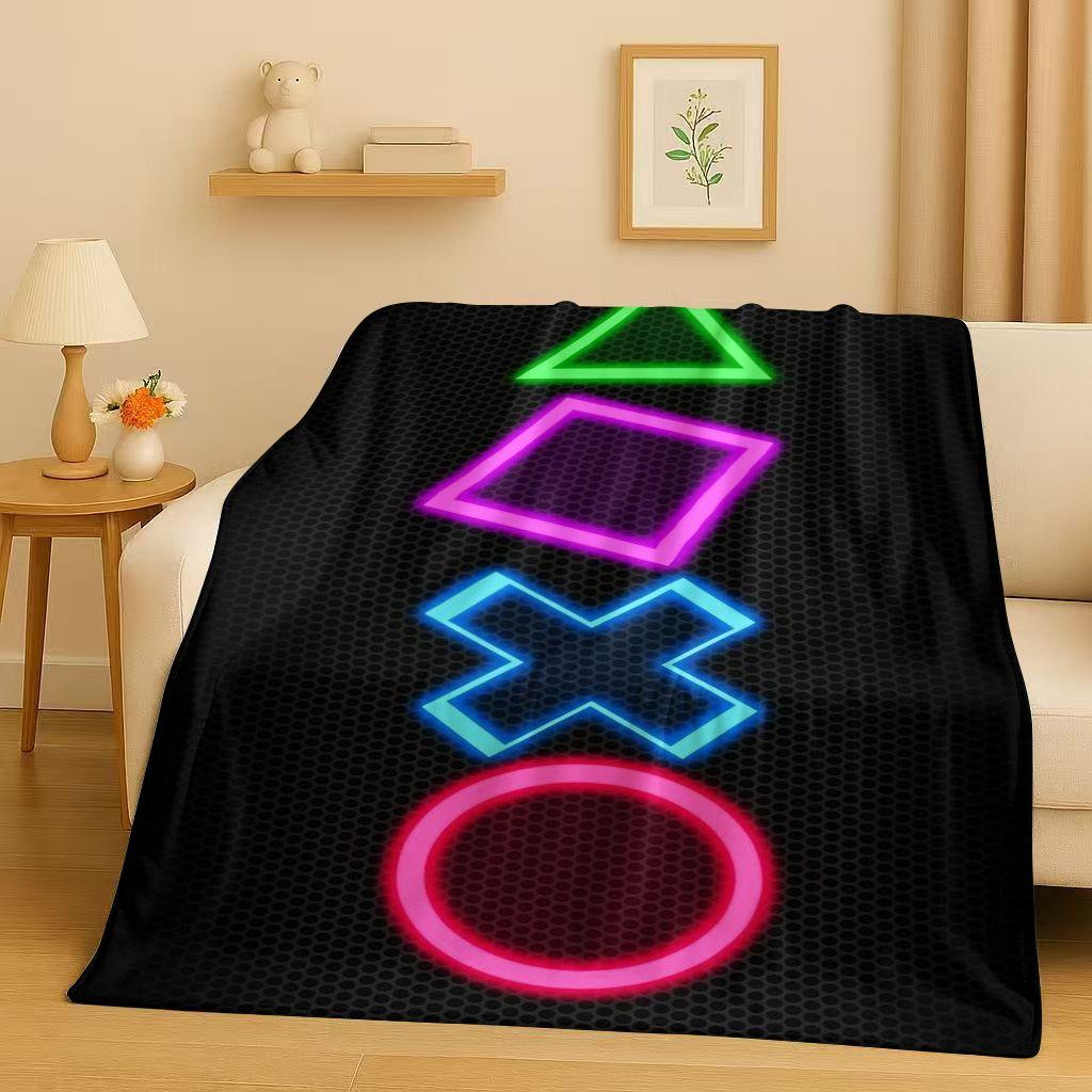 26 Style Game Zone Sign Gamer Controller Flannel Blanket,Ultra Soft Warm Plush Throw for Home Bedroom Bed Sofa Cover Kids Gift