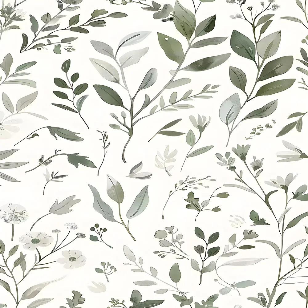 Single Nordic Green Leaf Digital Print Shower Curtain - Waterproof, Ideal for Bathroom Decor & Toilet Partition