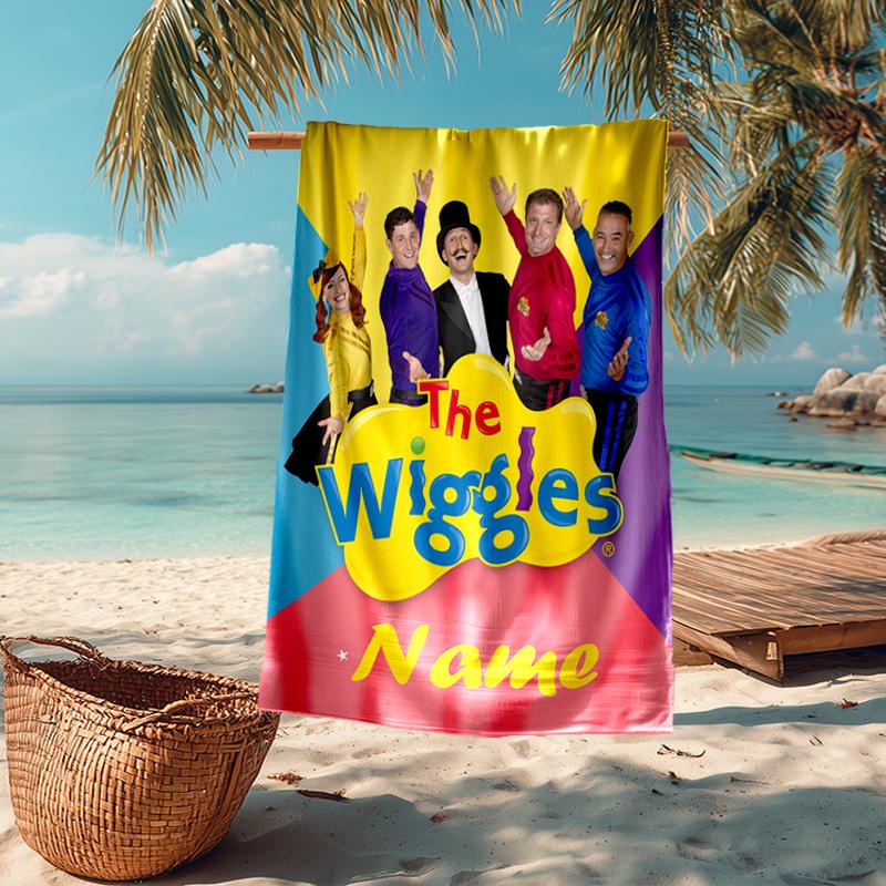 Individuelles ultraweiches Strandtuch mit dem Wiggles-Thema, ideal für Pool - Camping, Tauchen - Perfektes Reiseutensil, Lebendiges Strandtuch.