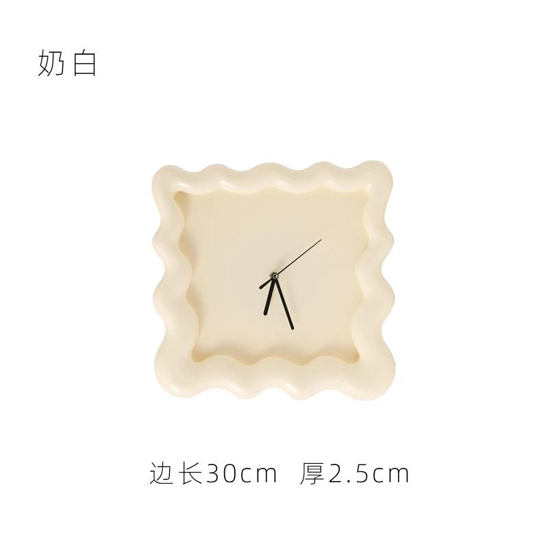 Nordic Table Clock Cream Wall Mounted Clock Dining Room Living Room Wall Hanging Decoration Morden Coffee Table Ornaments