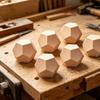 6PCS Uncarved Dodecahedron Wooden Block for Art Projects and Educational Tool