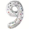 40inch Silver Number 0-9 Hairball Foil Balloons for Birthday Party Wedding Anniversary Baby Shower Living Room Digital Balloon
