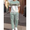 3D Navy Anchor Pattern Men's Set Summer Crew Neck Short Sleeve Shirt With Casual Trousers Two-Piece Set Casual Men's Set