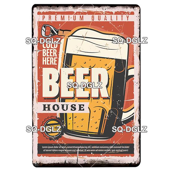 

[SQ-DGLZ] Металлическая табличка для крафтового пива, винтажная жестяная табличка, декоративная плакетка, настенный декор, украшение для бара, паба, мужской пещеры, гостиной 20x30cm（7.8x11.8inch）